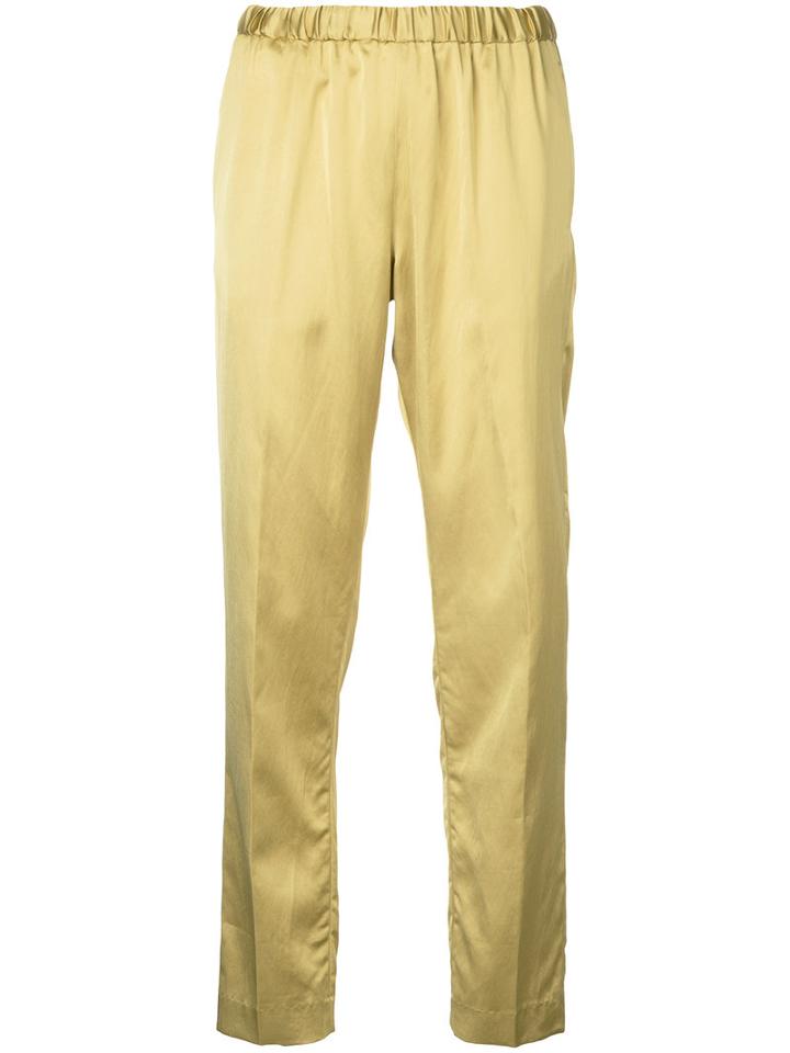 Dries Van Noten - Tapered Track Pants - Women - Cotton/viscose - 44, Women's, Yellow/orange, Cotton/viscose