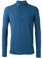 Zanone Longsleeved Polo Shirt, Men's, Size: 48, Blue, Cotton