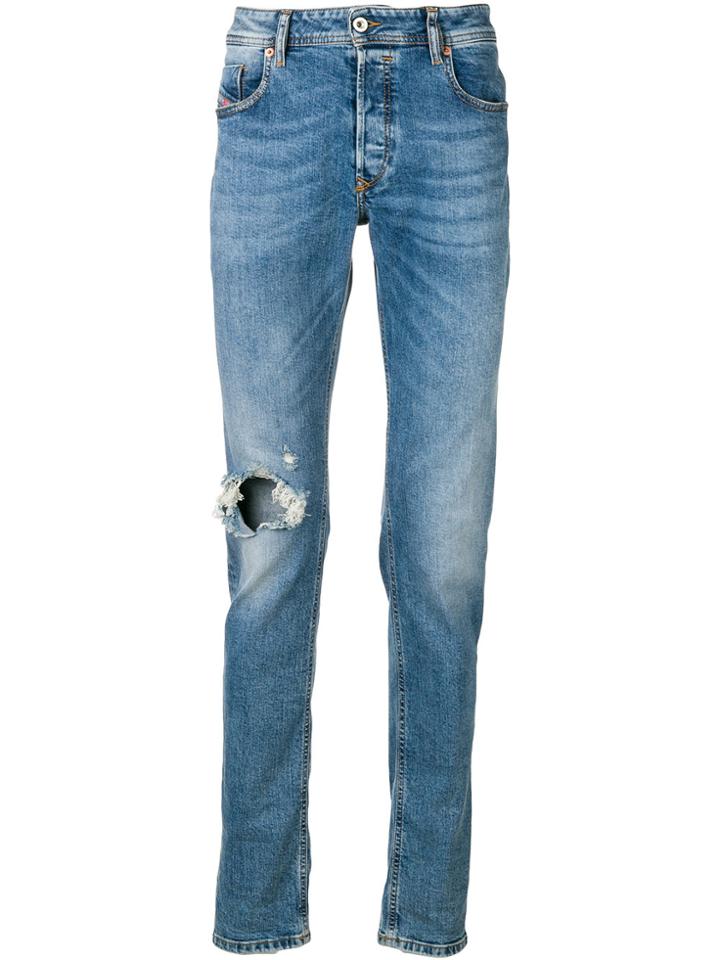 Diesel Ripped Effect Jeans - Blue