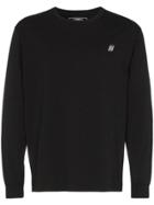 Neighborhood Slogan Appliqué T-shirt - Black