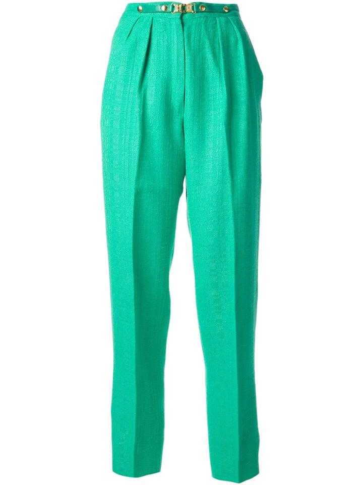 Céline Vintage Clasp Fastening Trouser - Green