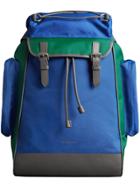 Burberry Tri-tone Nylon And Leather Backpack - Blue