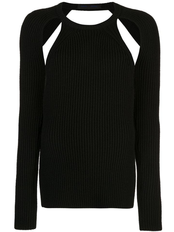 Proenza Schouler Heavy Knit Crewneck Top - Black