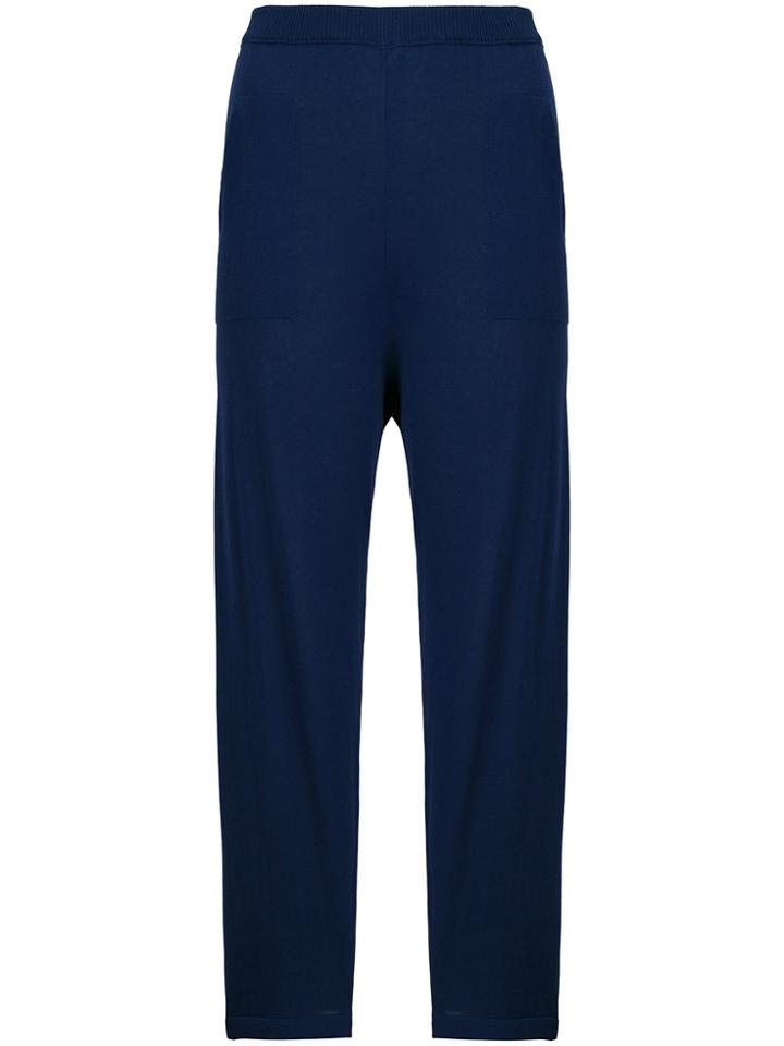 Chiara Bertani Cropped Tapered Trousers - Blue