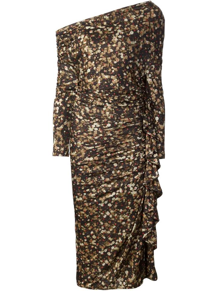 Givenchy One Shoulder Ruffled Dress