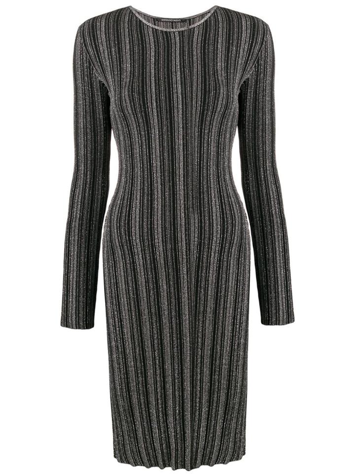 Antonino Valenti Striped Sweater Dress - Black