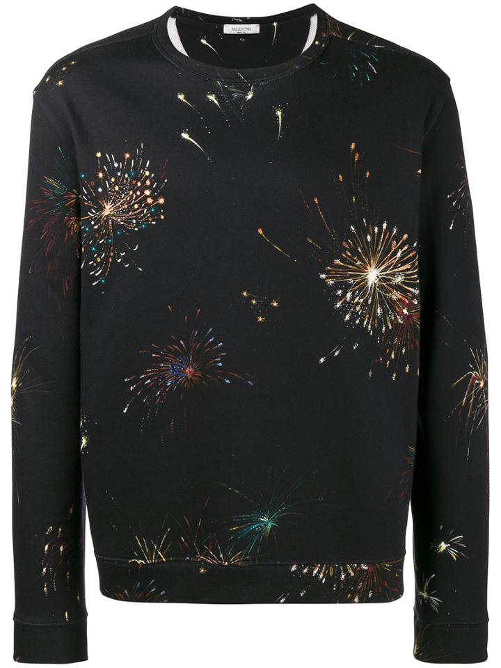 Valentino - Firework Print Sweatshirt - Men - Cotton/polyamide - L, Black, Cotton/polyamide