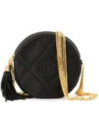 Chanel Vintage Quilted Round Shoulder Bag, Women's, Black