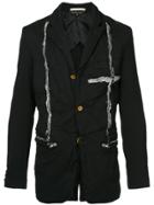 Comme Des Garçons Vintage Disstressed Zips Blazer - Black
