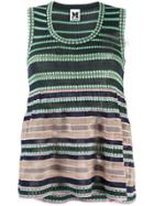 M Missoni Striped Knitted Top - Blue