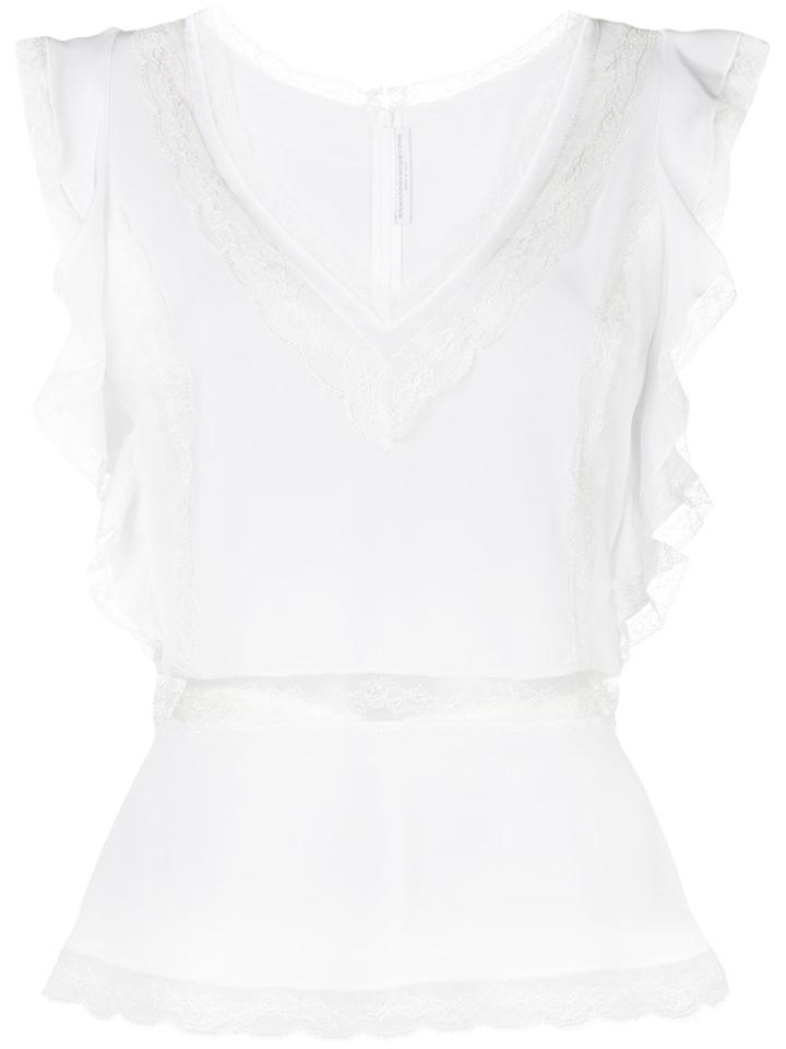 Ermanno Scervino Lace And Frill Trim Blouse - White