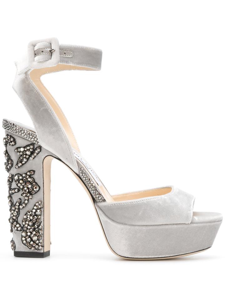 Jimmy Choo Juliet 120 Platform Sandals - Grey