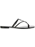 Pedro Garcia Asymmetric Thong Satin Sandal