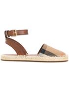 Burberry Checked Espadrilles - Brown