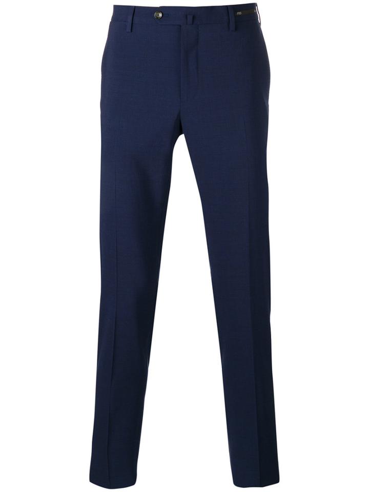 Pt01 Cropped Skinny Trousers, Men's, Size: 54, Blue, Polyester/virgin Wool/spandex/elastane