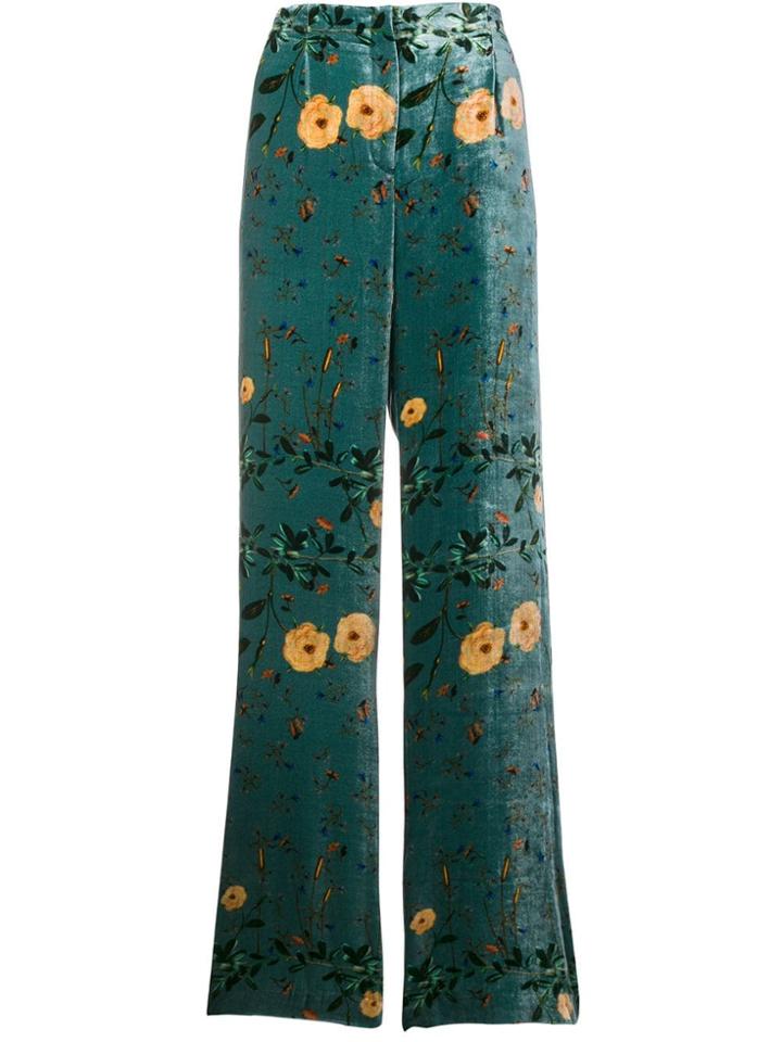 Ailanto Floral Print Palazzo Trousers - Green