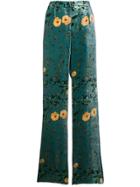 Ailanto Floral Print Palazzo Trousers - Green
