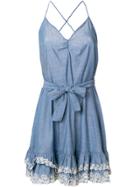 Twin-set Halterneck Tie Waist Dress - Blue