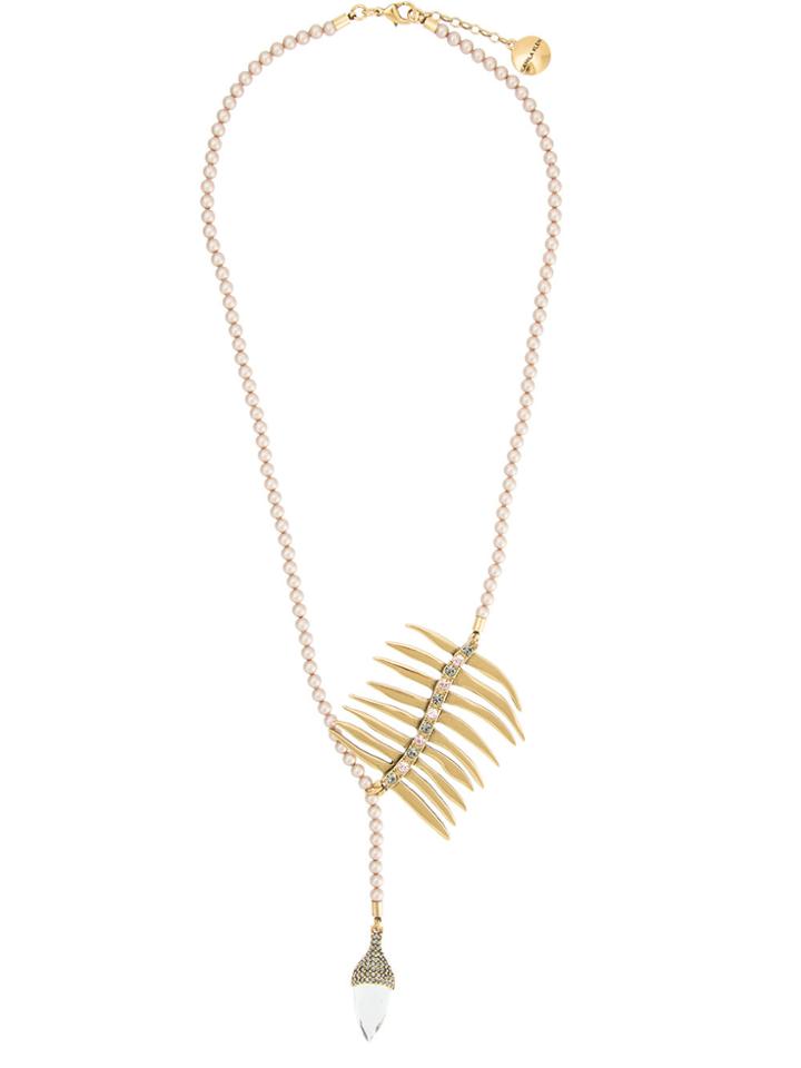 Camila Klein Pearl Embellished Long Necklace - Metallic