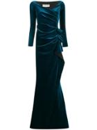 Le Petite Robe Di Chiara Boni Velvet Evening Dress - Blue
