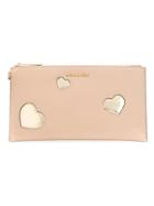 Michael Michael Kors Peek A Boo Lg Zip Clutch - Neutrals