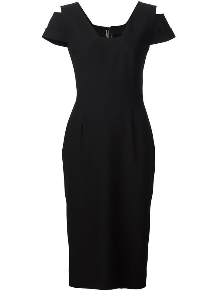 Roland Mouret 'minetta' Dress, Women's, Size: 12, Black, Elastodiene/polyester/viscose