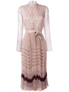 Valentino Triangle Chiffon Maxi Dress, Women's, Size: 40, Pink/purple, Silk/spandex/elastane