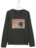 Finger In The Nose Motorcycle Print Top, Boy's, Size: 16 Yrs, Grey