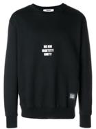 Msgm Slogan Print Sweatshirt - Black