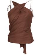 Jacquemus Halter Neck Top With Tie Back - Brown