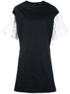Garpart Contrast Sleeve Shift Dress, Women's, Size: Xs, Black, Cotton