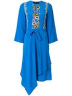 Etro Floral Embroidered Midi Dress - Blue