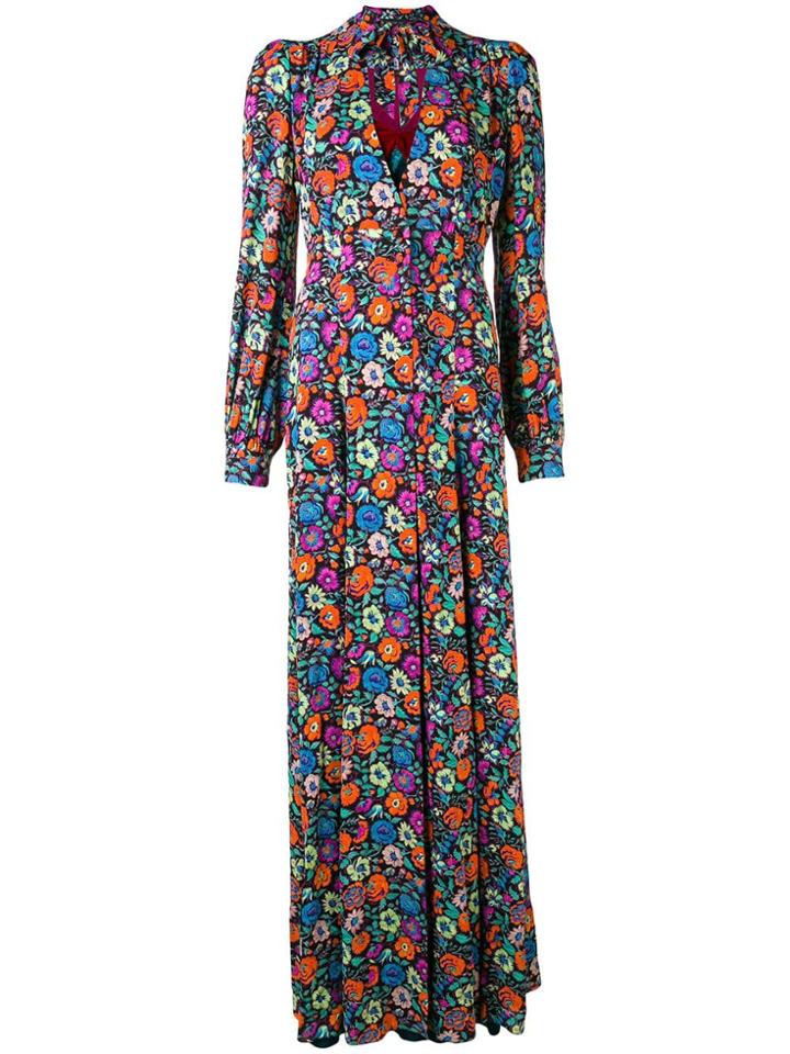 Etro Floral Print Long Dress - Green