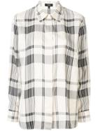 Theory Check Print Regular Fit Shirt - Neutrals