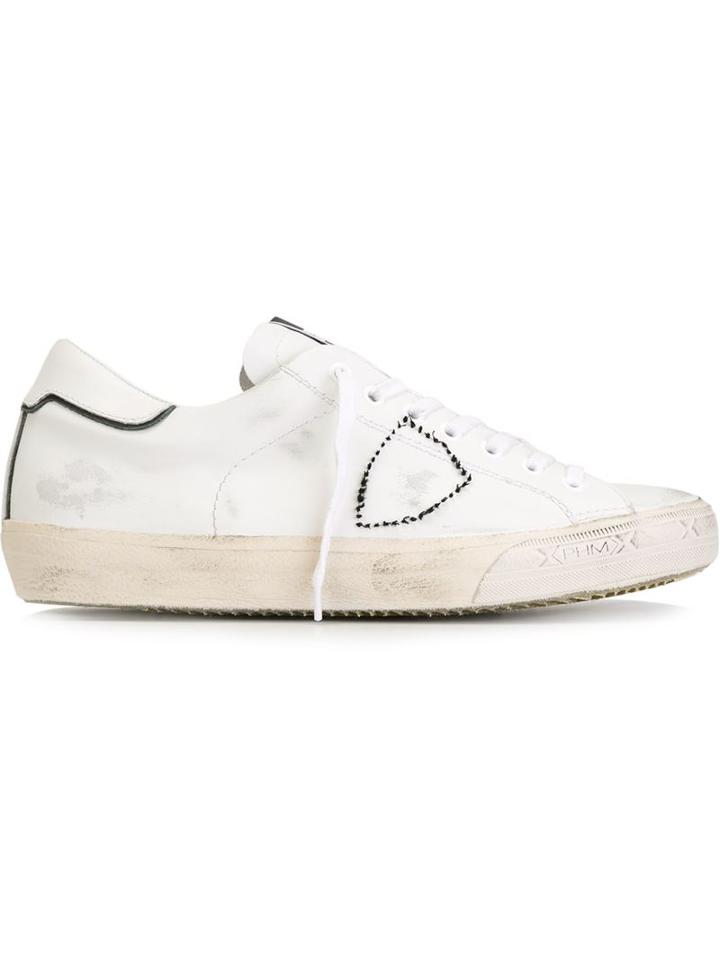 Philippe Model Low-top Sneakers, Men's, Size: 40, White, Leather/cotton/rubber