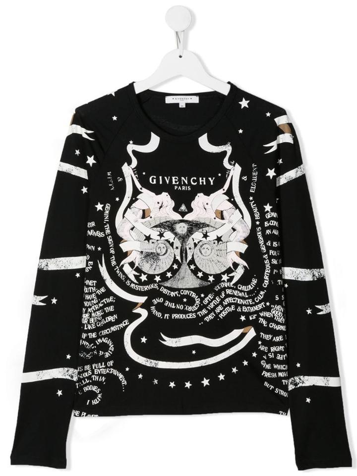Givenchy Kids Teen Printed Crewneck Top - Black