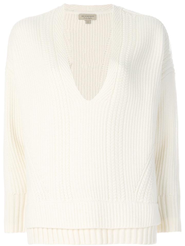 Burberry Textured-knit Sweater - White