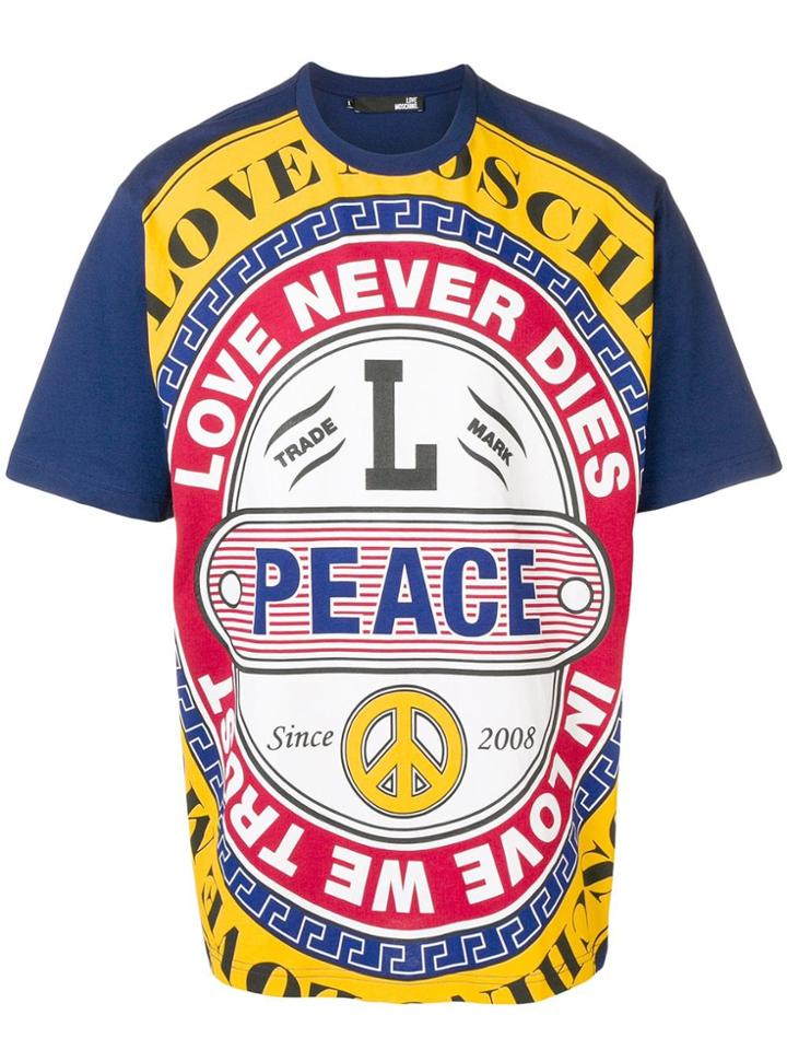 Love Moschino Peace Printed T-shirt - Blue