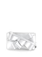 Delpozo Bow Embellished Clutch - Silver