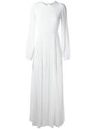 No21 Pleated Maxi Dress, Women's, Size: 40, White, Acetate/silk