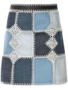 Loveless Colour-block Mini Skirt - Blue