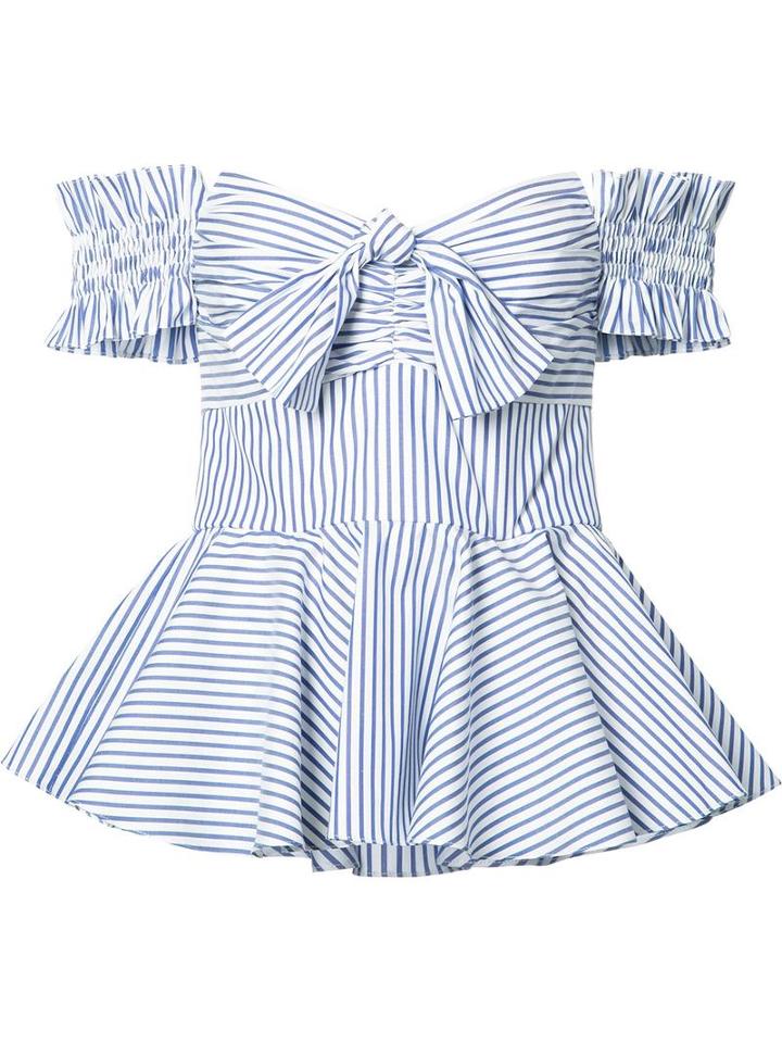 Caroline Constas Striped Top, Women's, Size: Xs, Blue, Cotton