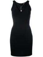 Versus Safety Pin Detail Fitted Dress, Women's, Size: 38, Black, Viscose/polyamide/spandex/elastane