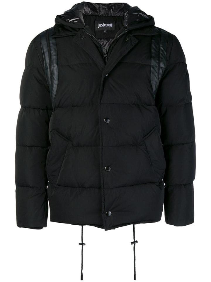 Just Cavalli Padded Button Coat - Black