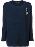 Ermanno Scervino Embellished Knit Jumper - Blue