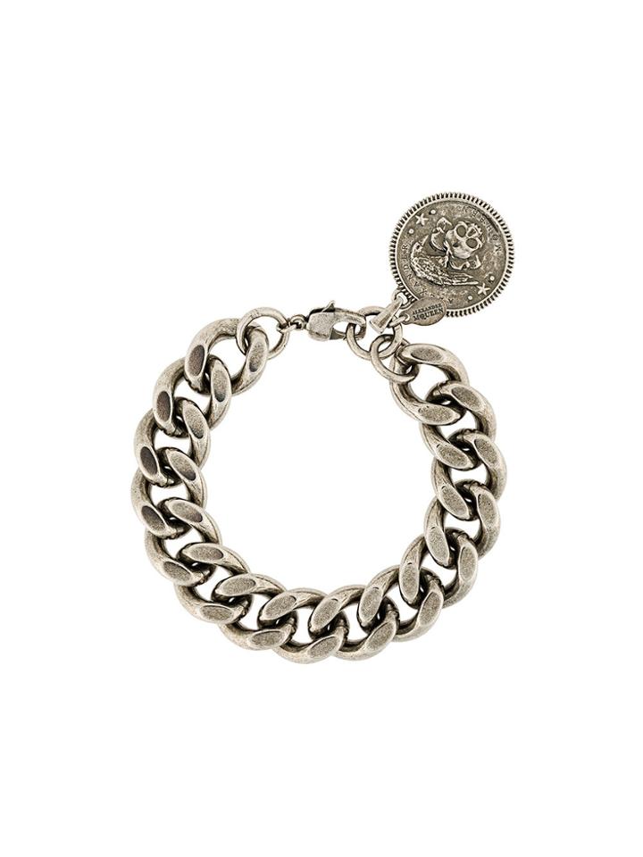Alexander Mcqueen Twisted Pattern Skull Embellished Bracelet -