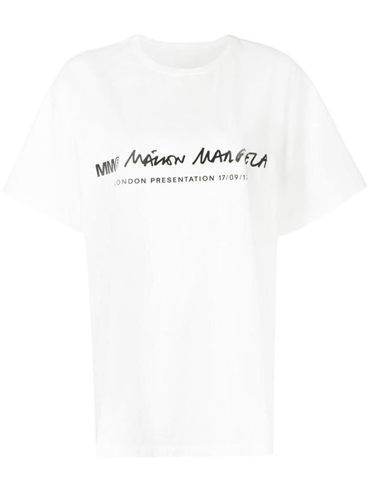 Mm6 Maison Margiela Logo Printed T-shirt - White