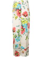Semicouture Floral Palazzo Trousers - Neutrals