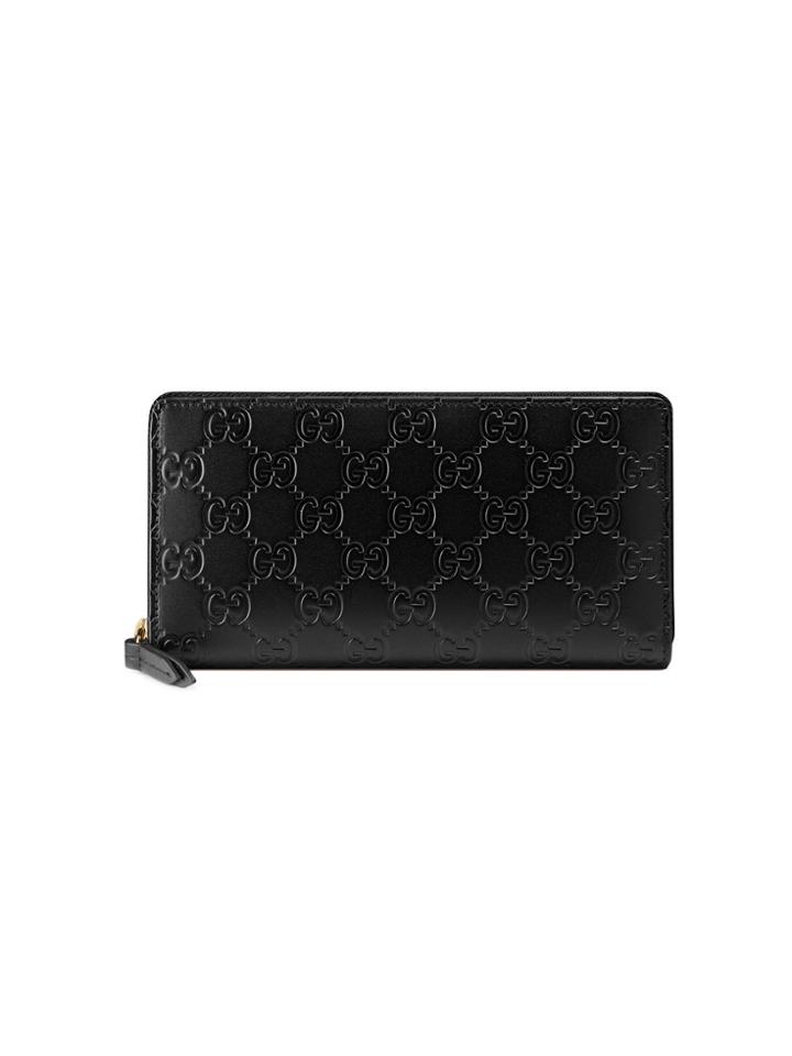 Gucci Gucci Signature Zip Around Wallet - Black