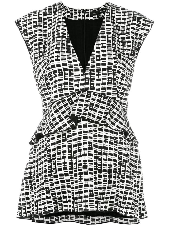 Proenza Schouler - V-neck Printed Blouse - Women - Silk - 8, Women's, Black, Silk